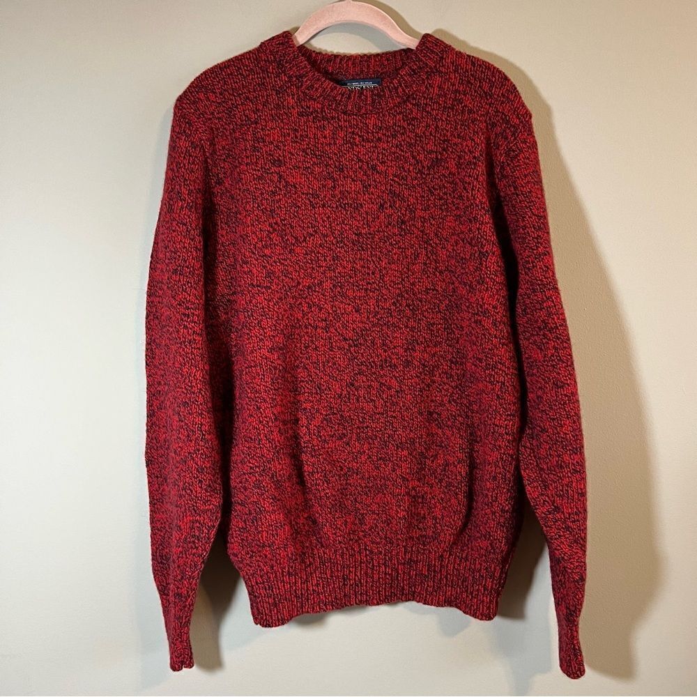 Land’s End Red Wool Blend Crewneck Sweater Men’s Large Long